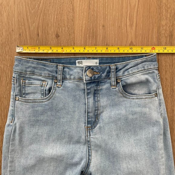 RSQ Jeans Girls 12 Tilly’s Blue Super High Rise Jeggings Denim Light Wash - Picture 11 of 16